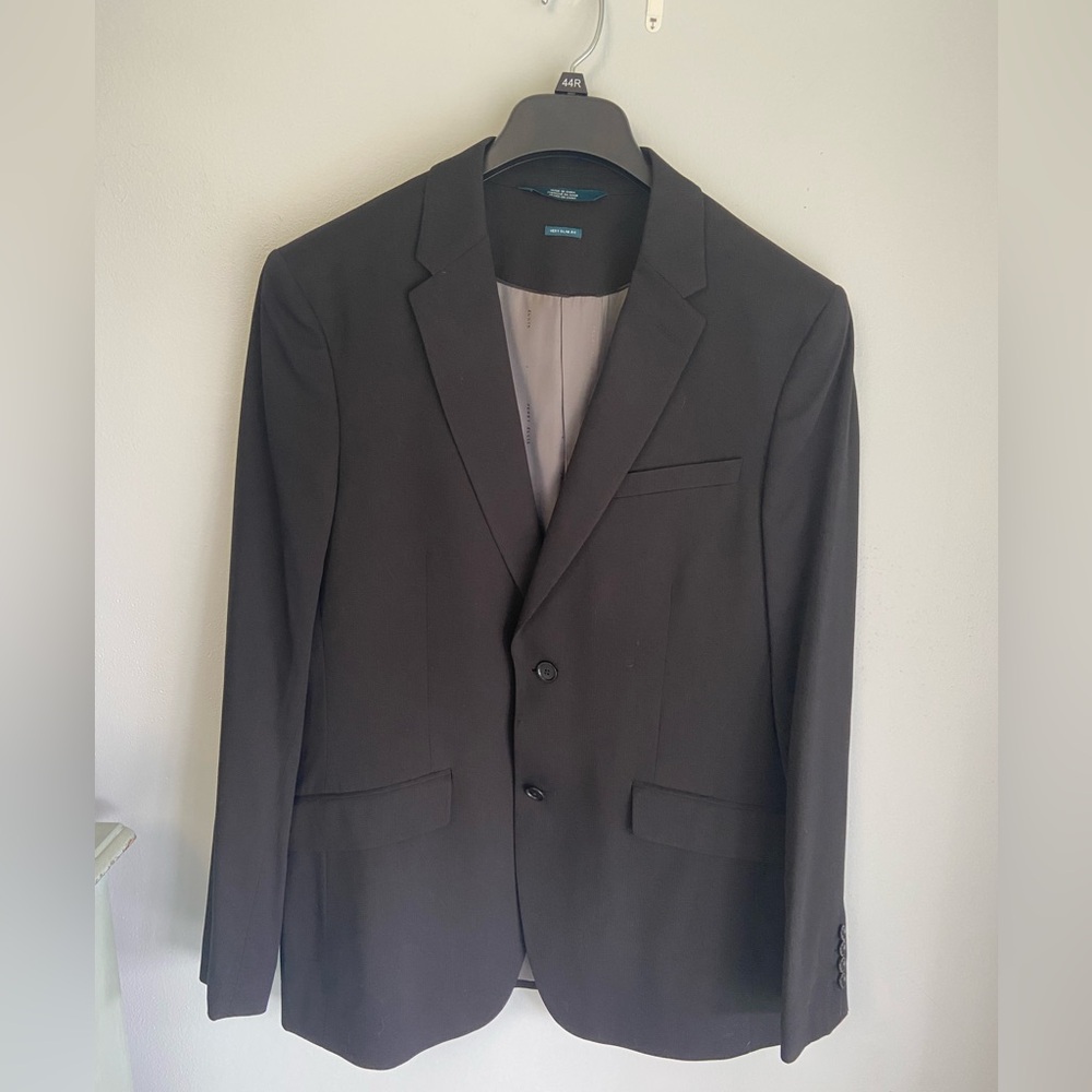 Perry Ellis Mens Black Slim Fit Blazer